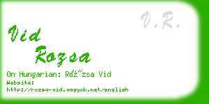 vid rozsa business card